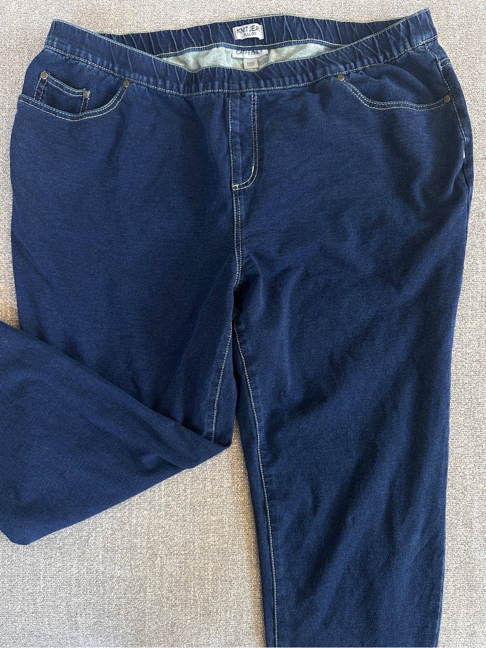Catherines knit pull on jeans petite
